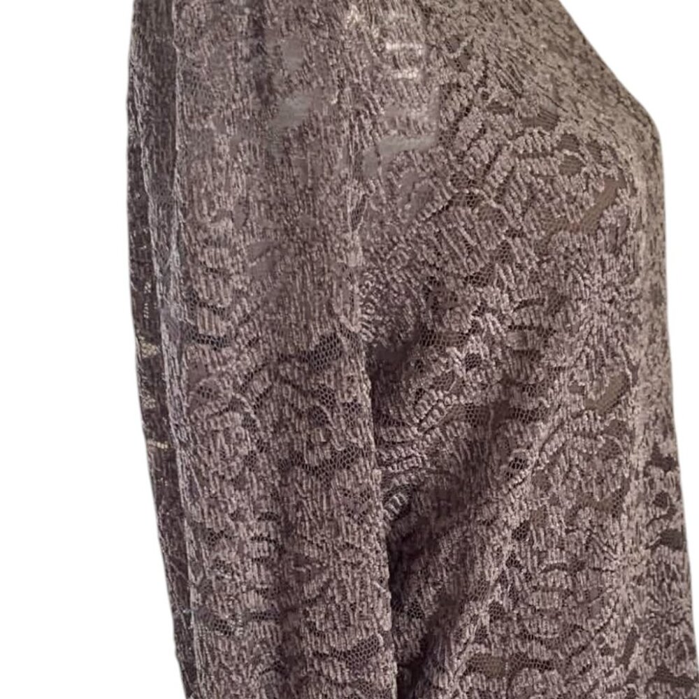 NWT Eri + Ali Delano Lace Mock Neck Top Size Large Taupe Anthropologie - Picture 6 of 11